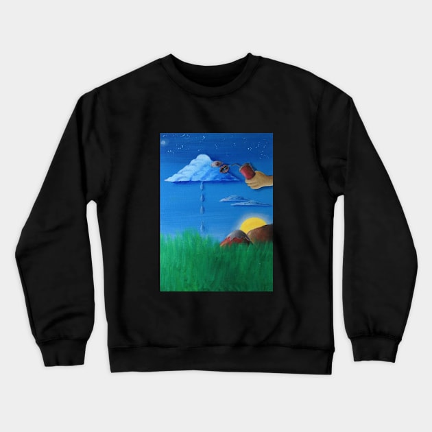 Drinking Water and Raining Crewneck Sweatshirt by ManolitoAguirre1990